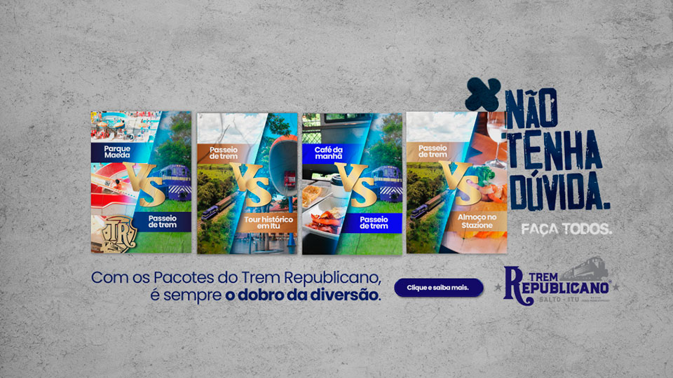 Com os pacotes do Trem Republicano a diversão no passeio de Trem é sempre o dobro